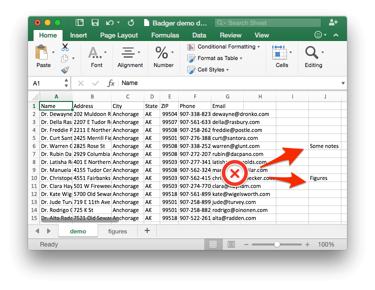 Sales Rep Map Excel Data Badger - Spreadsheet Extra Data 