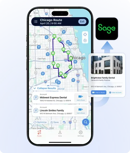 Finding new leads on the Badger Maps route and adding them to Sage Sales Management