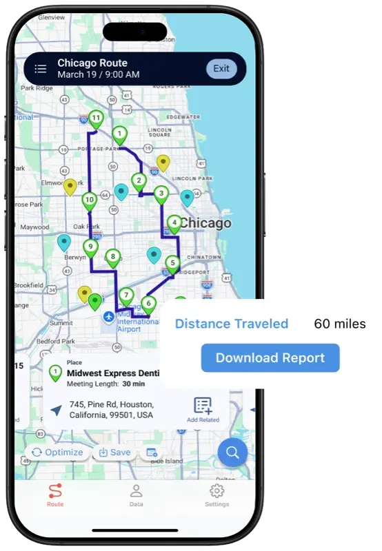 Mockup mileagetracking