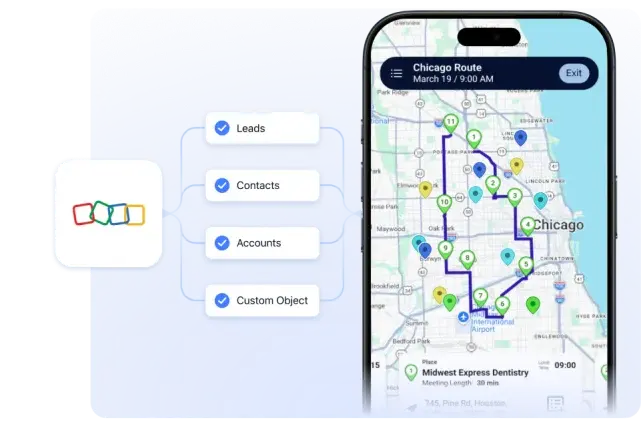 Zoho leads, contacts and accounts and custom objects flowing into Badger Maps