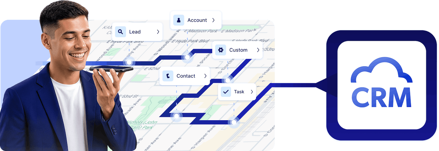 Badger Maps CRM integration — map view with data fields