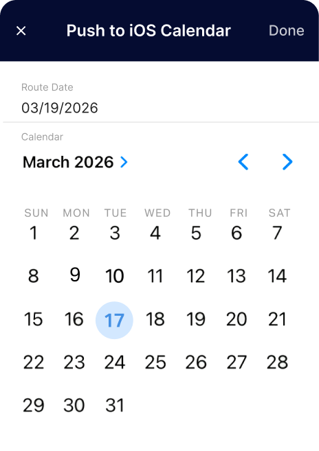 iOS calendar showing a meeting automatically scheduled for March 17